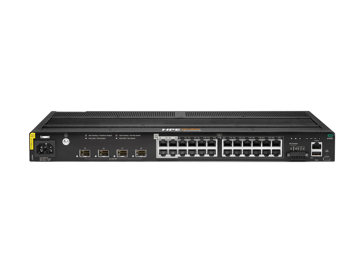 HPE Aruba Networking CX 4100i 24p 1GbE 20p Class4 POE and 4p Class6 PoE 4p SFP+ Switch EU en