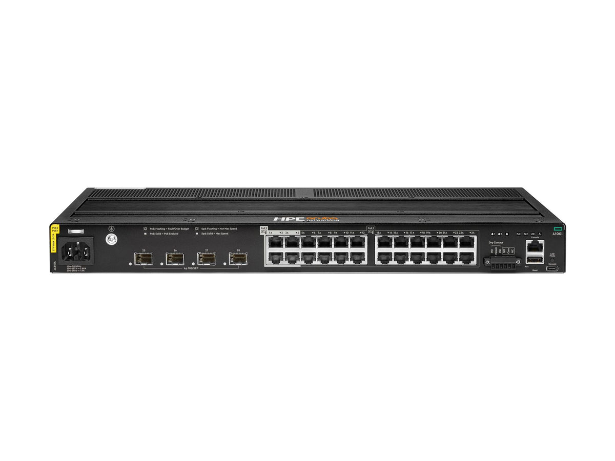HPE Aruba Networking CX 4100i 24p 1GbE 20p Class4 POE and 4p Class6 PoE 4p SFP+ Switch EU en