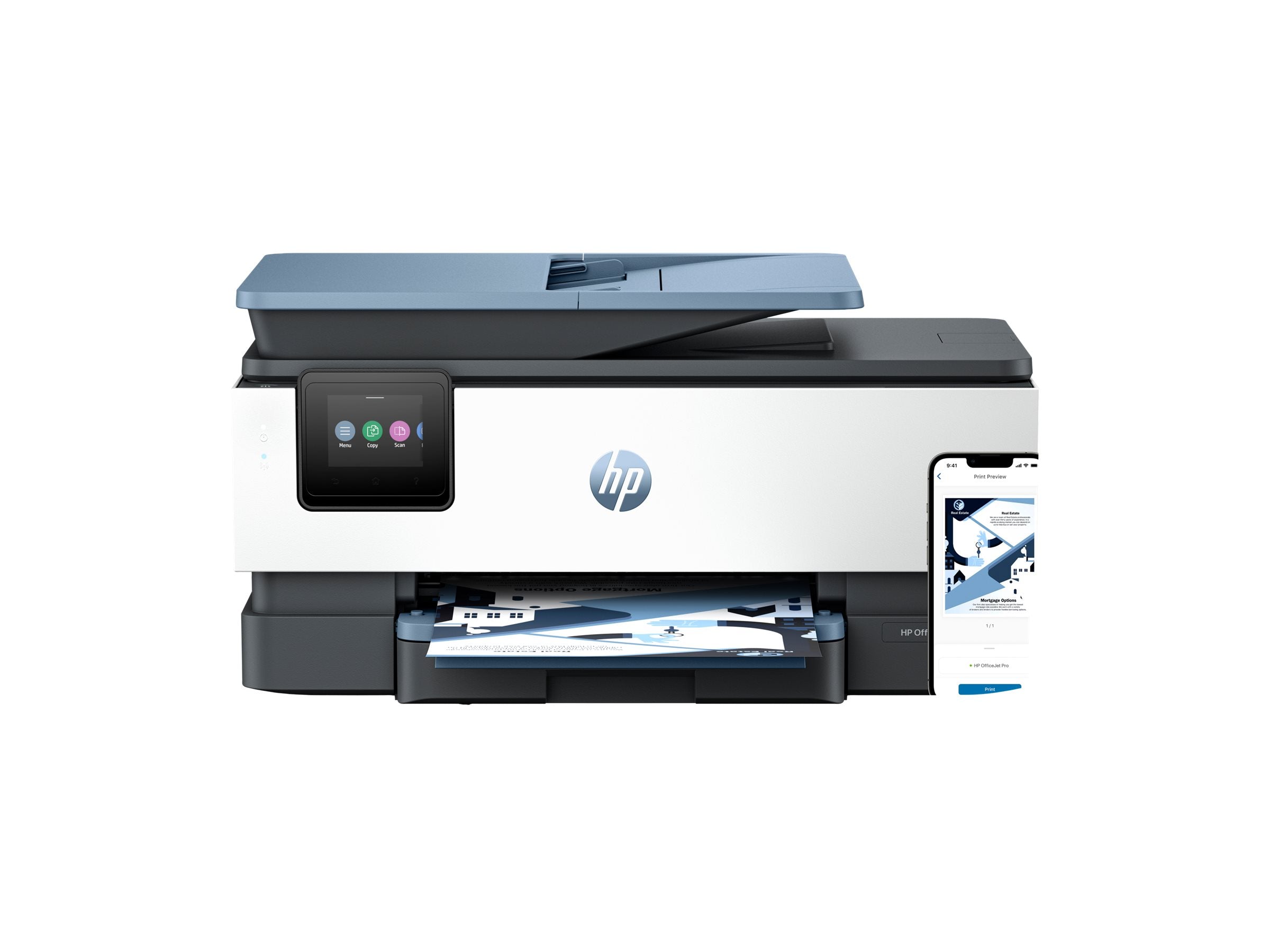HP Officejet Pro 8125e All-in-One MFP colour inkjet A4 12ppm Copy 20ppm Print 225sheets USB Wi-Fi LAN dark surf blue