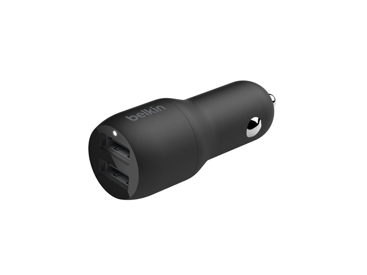 BELKIN BOOST CHARGE 24W 12w x 2 USB-A Dual Car Charger Black