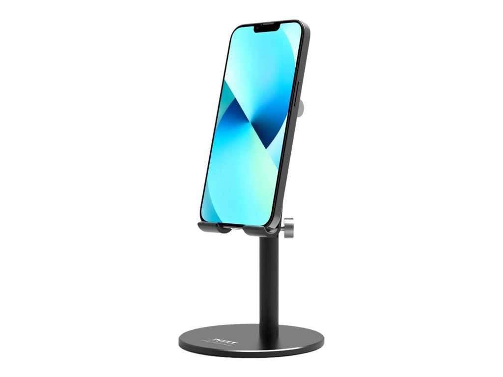 PORT DESIGNS Ergonomic Smartphone Aluminium Stand Hands free Smartphone Support for Desk Use Ideal for Video Meeting Chat Video