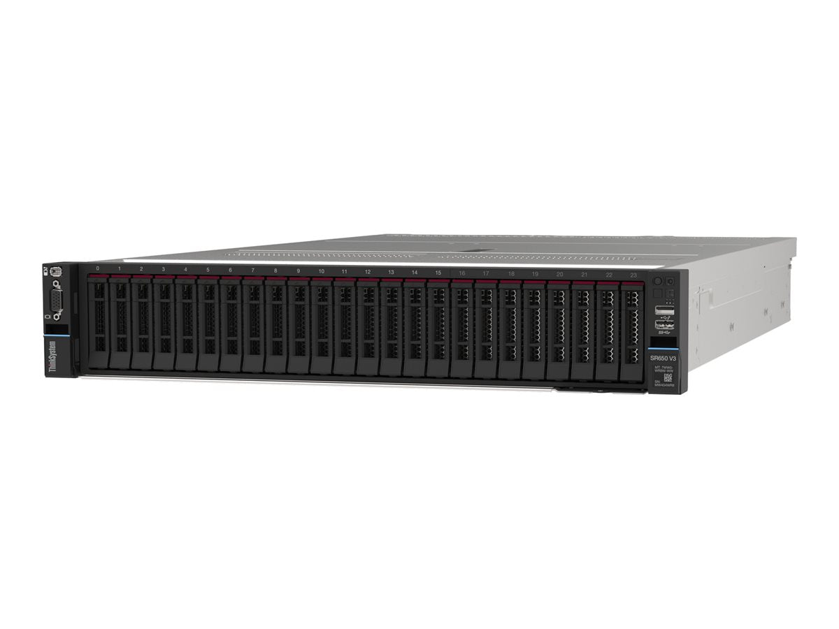LENOVO ISG SR650 V3 Xeon Gold 5418Y 24C 2.0GHz 45Mo Cache/185W 64 Go 1x64Go 4800MHz 2Rx4 DDR5 RDIMM No Backplane No RAID 1x1100W
