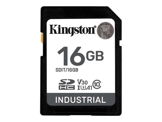 KINGSTON 16Go SDHC Industrial -40C to 85C C10 UHS-I U3 V30 A1 pSLC