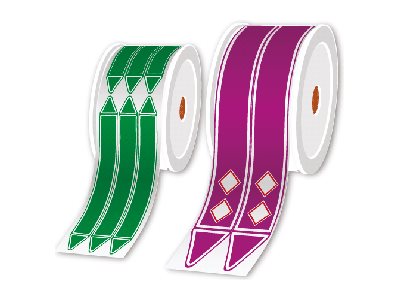 BROTHER Pre-cut and pre-printed round labels calendar tags on rolls Red 25mm - 1000 labels / roll