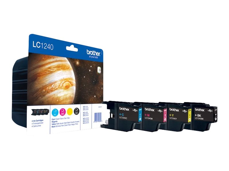 BROTHER LC-1240 cartouche dencre noir et tricolore haute capacité 600 pages 1-pack blister sans alarme