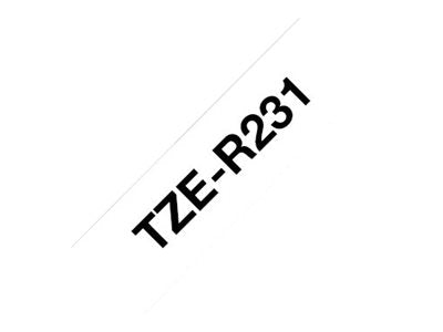 BROTHER Ruban tissus Noir sur Blanc 12mm (4m)