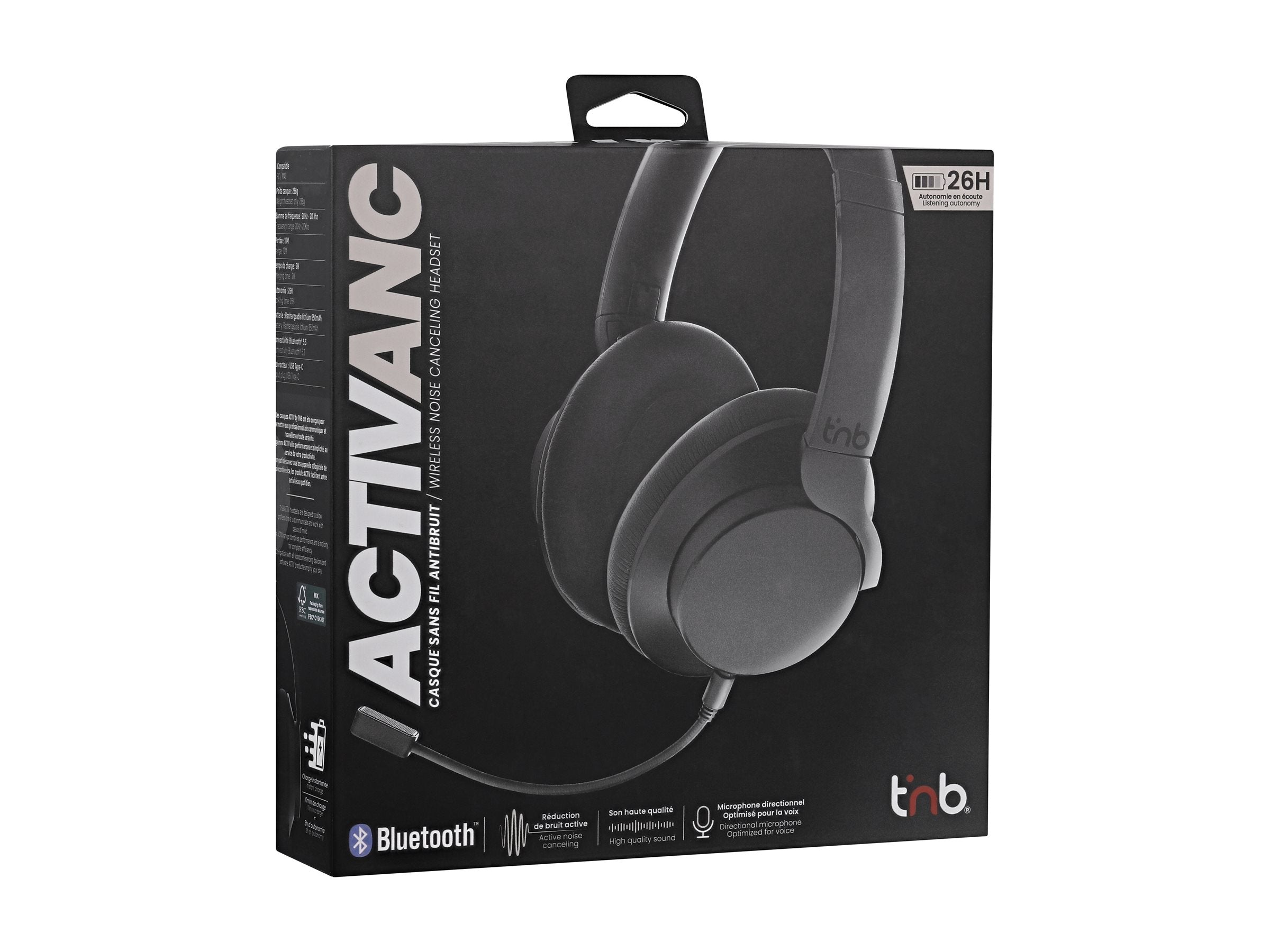 TNB Bluetooth headset microphone with active noise reduction