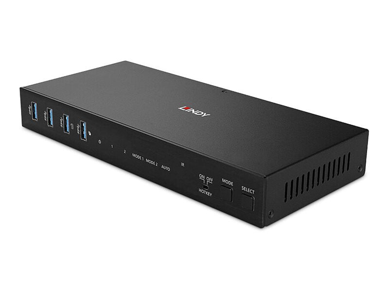 LINDY 2 Port Dual Head HDMI 4K60 USB 3.0 KVM Switch