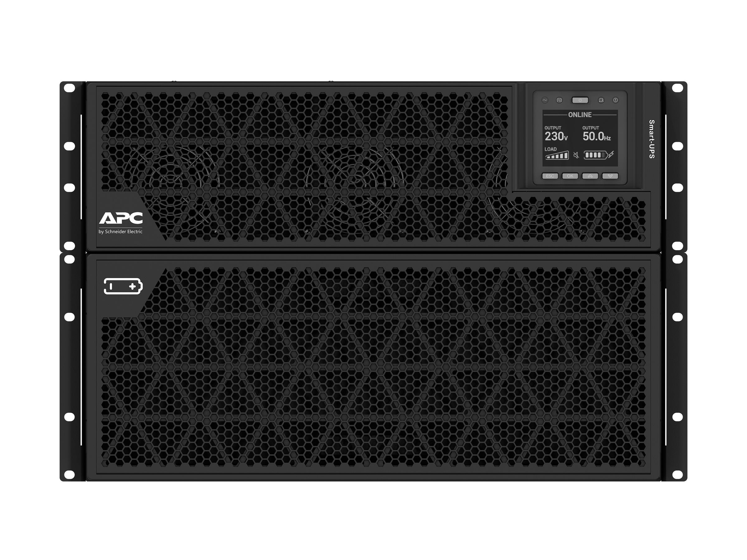 APC Smart-UPS RT UPS rack-mountable / external AC 380/400/415V 15000Watt 15000VA RS-232 USB Ethernet 10/100/1000 7U Black