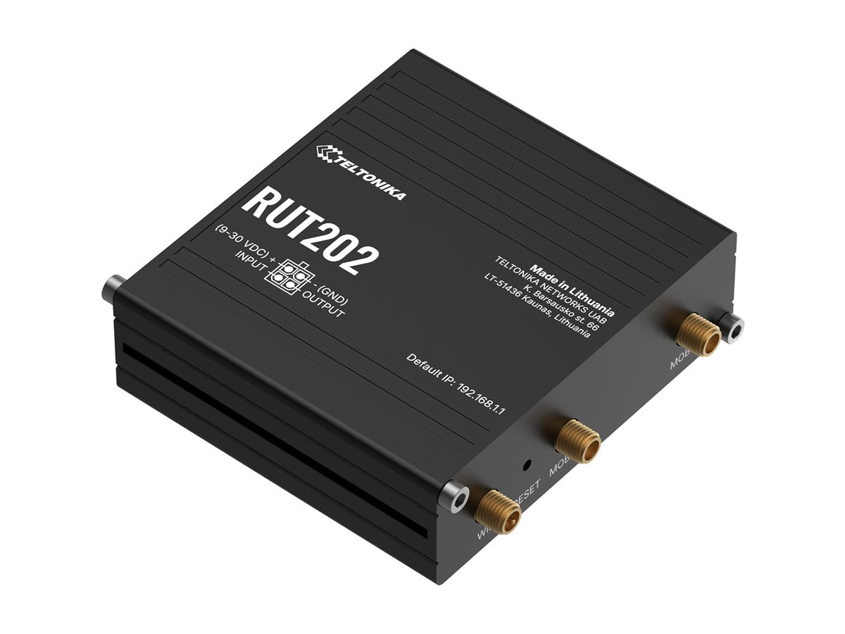 TELTONIKA NETWORKS RUT202 Dual Sim 4G/LTE/3G WiFi EMEA EU Industrial Router
