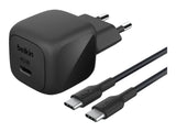 BELKIN 45W USB PD Wall Charger with PPS BLK w/ 1m 3aMP PVC C-C Cable