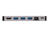 EATON TRIPPLITE USB-C Dock - 4K HDMI USB 3.2 Gen 1 USB-A Hub GbE Memory Card 100W PD Charging Detachable Cord