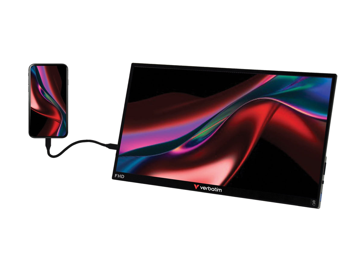 VERBATIM PMT-15 PORTABLE TOUCHSCREEN MONITOR 15.6p FULL HD 1080P METAL HOUSING WCF (P)