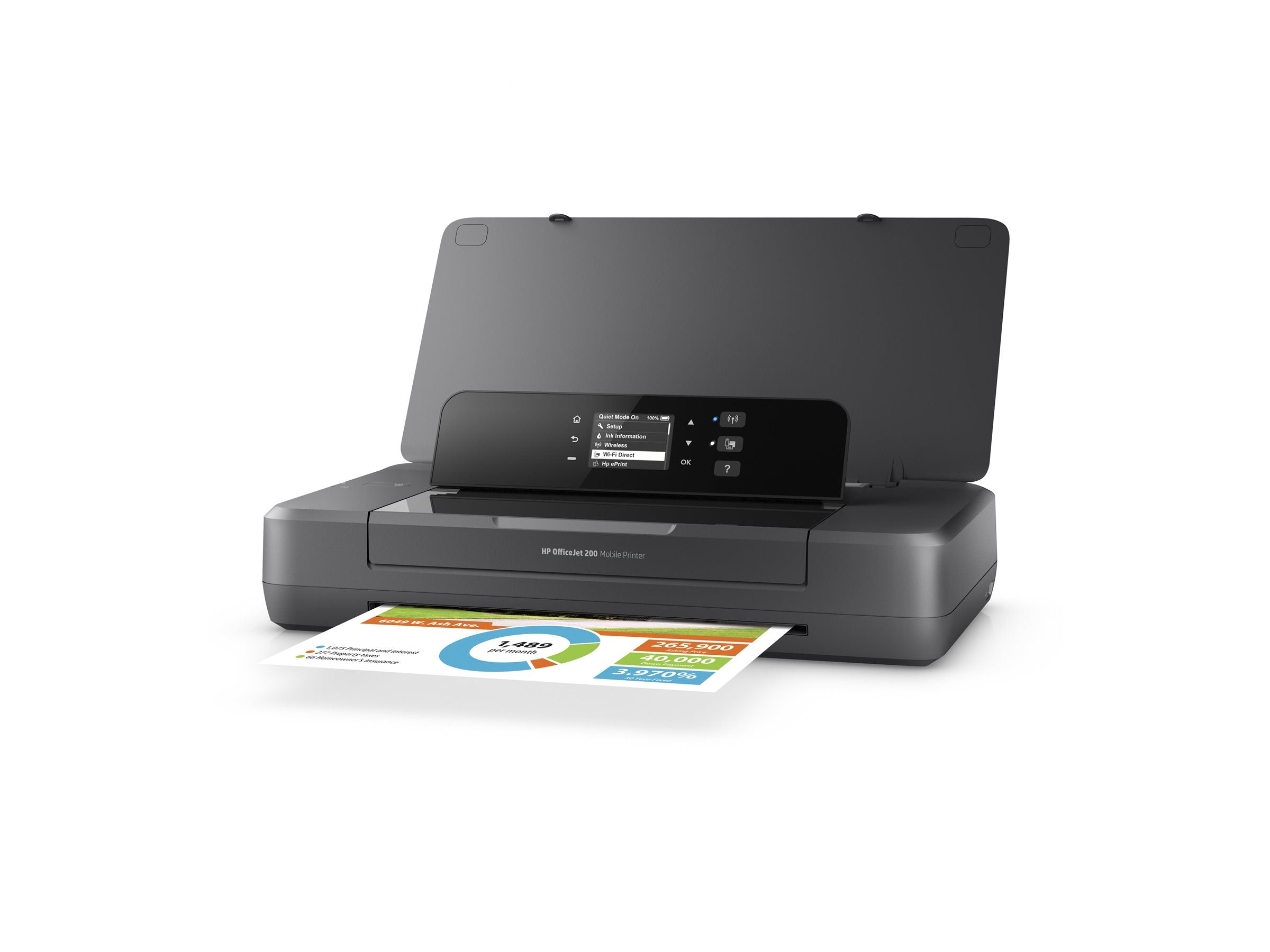 HP Officejet 200 Mobile Printer Printer colour inkjet A4 1200x1200dpi 20ppm mono 19ppm colour 50sheets USB Wi-Fi