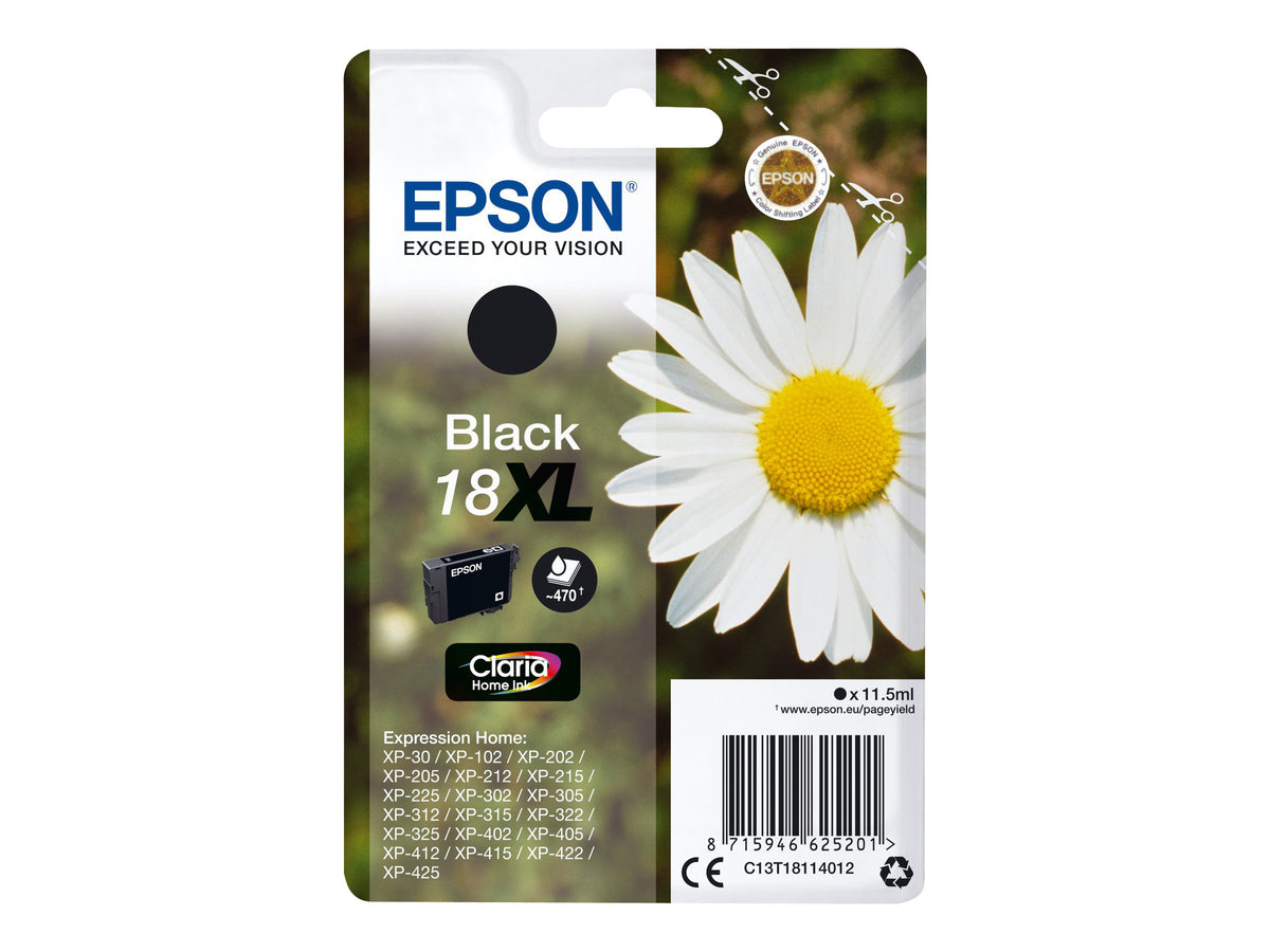EPSON 4LB 18XL ink cartridge black high capacity 11.5ml 470 pages 1-pack RF-AM blister w/s