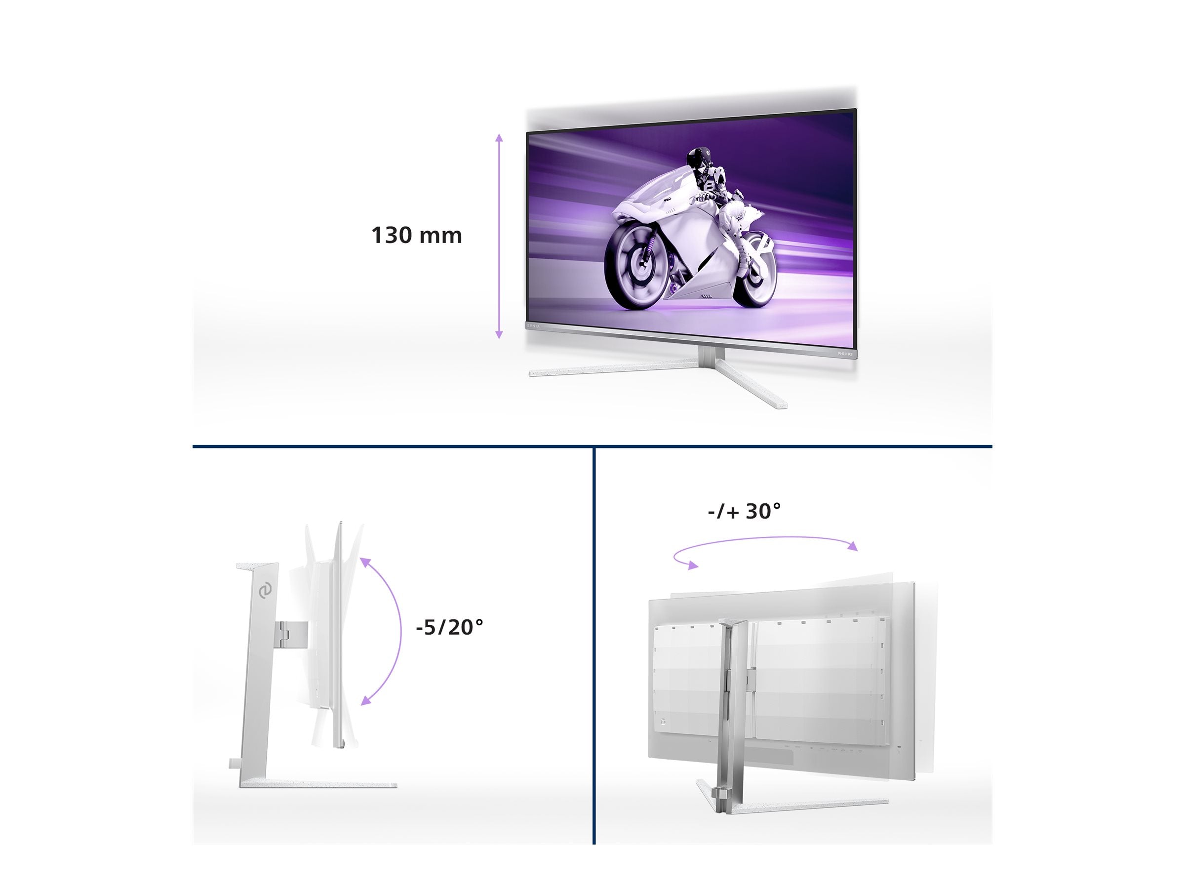 PHILIPS 32M2N8900/00 32p UHD OLED 240Hz 250cd/m2 0.03ms 2xHDMI2.1 DP USB Type C PD90W Speakers Height Adj.