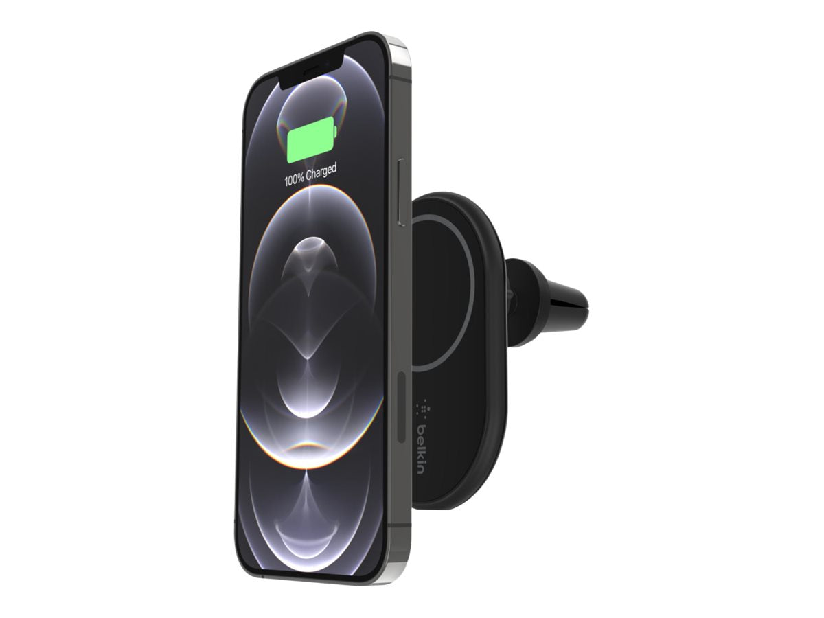 BELKIN BOOST CHARGE Magnetic wireless Car Vent Mount + Car Charger No CLA Black