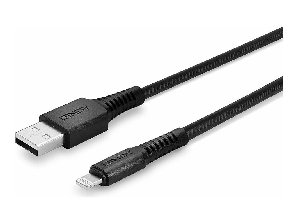 LINDY 1m Reinforced USB Type A to Lightning Charging Cable
