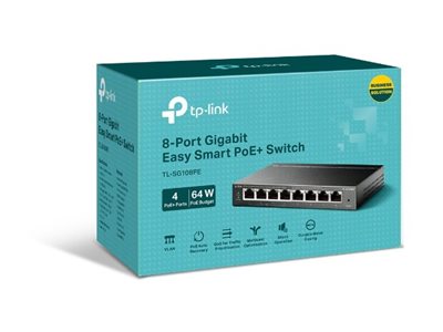 TP-LINK 8-Port Gigabit Desktop PoE Easy Smart Switch, 8 Gigabit RJ45 Ports inkl. 4 PoE Ports, 55W PoE Gesamtleistung
