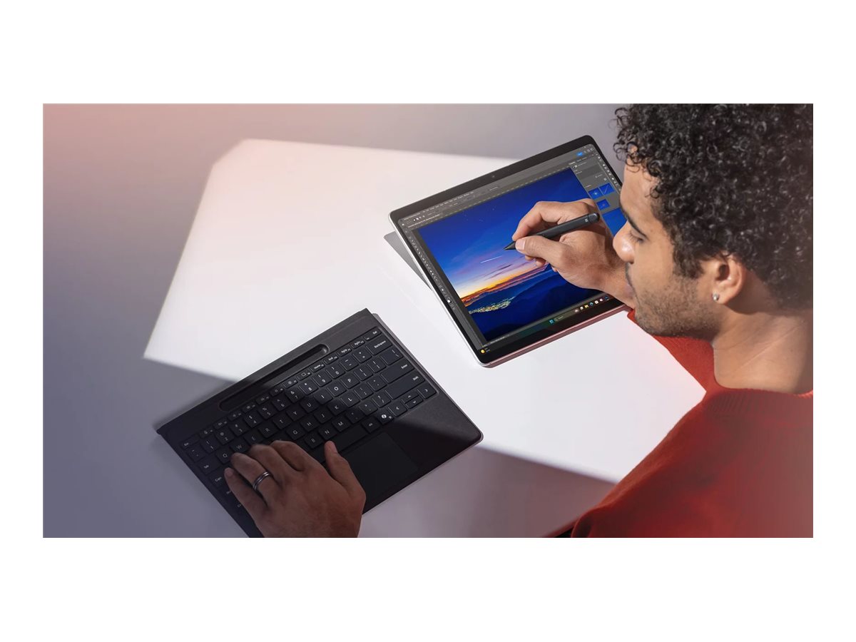 MICROSOFT Surface - Keyboard Flex - Typecover Flex - Trackpad - Encoche Pen - Surface Pro 8/9/10/11/12 Copilot Ready - AZERTY - Noir