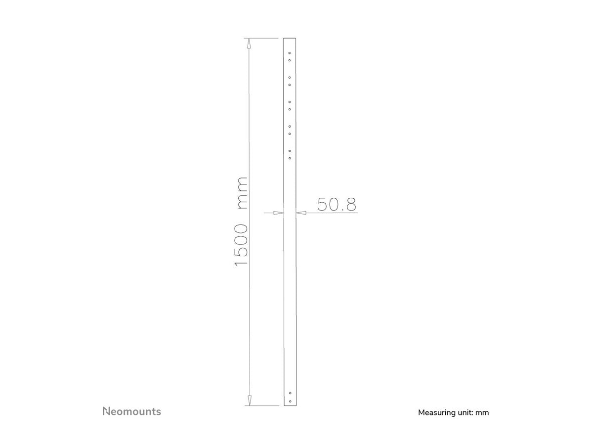 NEOMOUNTS FPMA-CP150BLACK Tube dextension pour support décran au plafond - h 150 cm