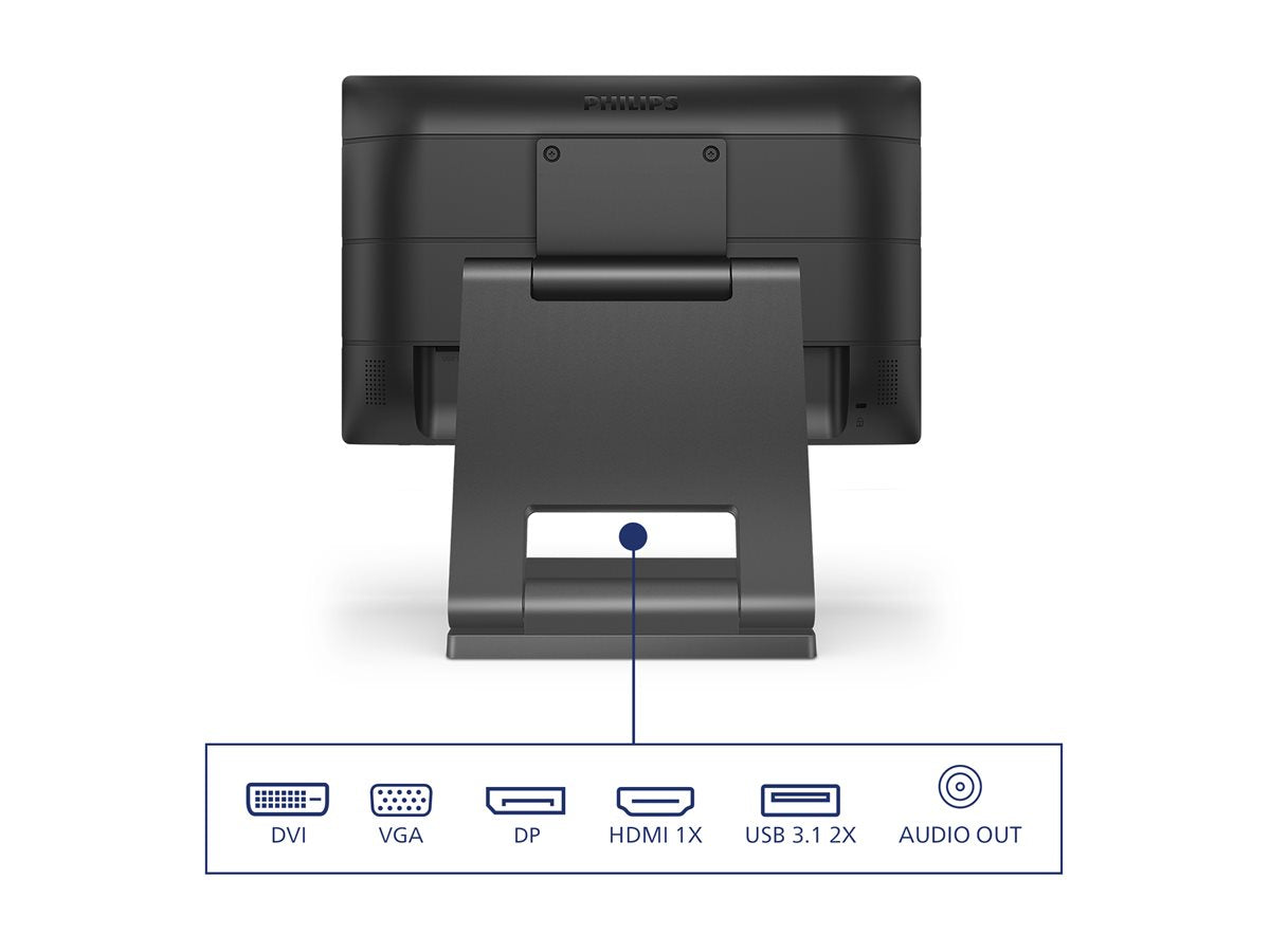 PHILIPS 162B9T/00- Tactil 15.6pcs - 10 PTS - VGA - HDMI - DP HUB USB 3.1 x 2 - Warranty 3 years - Câbles included