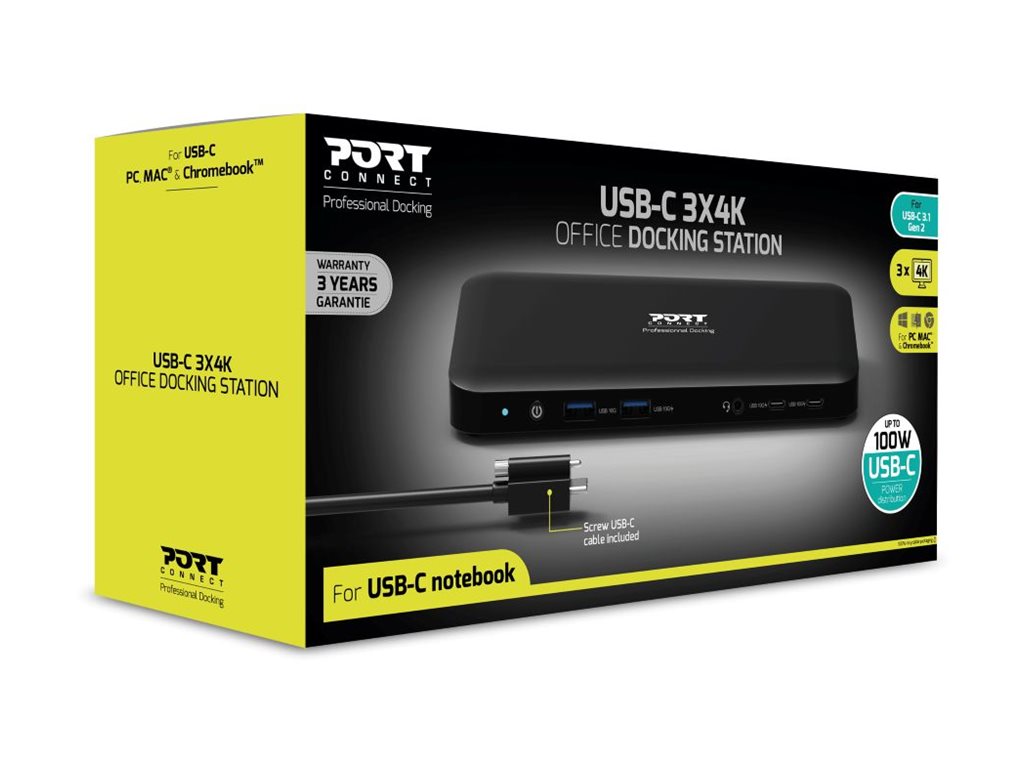 PORT DESIGNS STATION DACCUEIL BUREAU 3 X 4K USB-C / 11 PERIPHERIQUE 100W