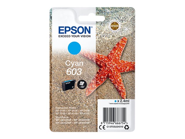 EPSON 4LB Singlepack Cyan 603 Ink w/s