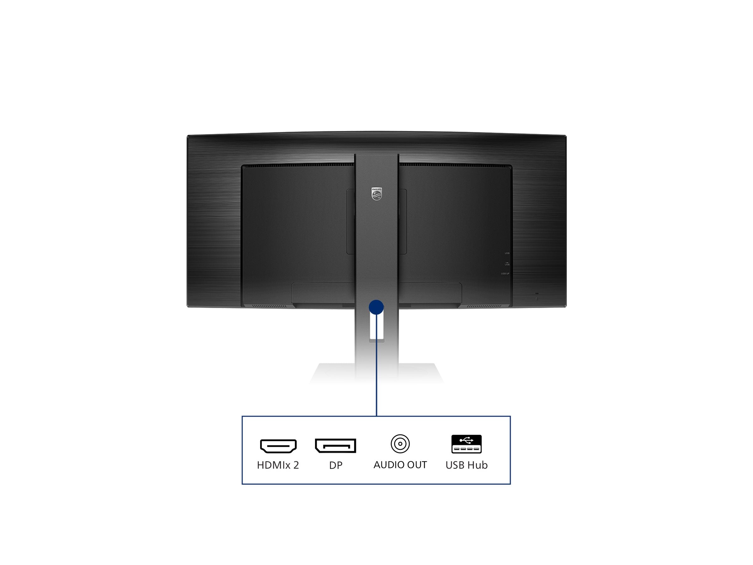 PHILIPS 345B1C - écran  incurvé - 34" - 3440 x 1440 WQHD @ 100 Hz - VA - 300 cd/m² - 3000:1 - 5 ms - 2xHDMI, DP- haut-parleurs