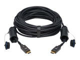 EATON High-Speed Armored HDMI Fiber Active Optical Cable AOC with Hooded Connectors 4K 60Hz HDR IP68 M/M Black 30m