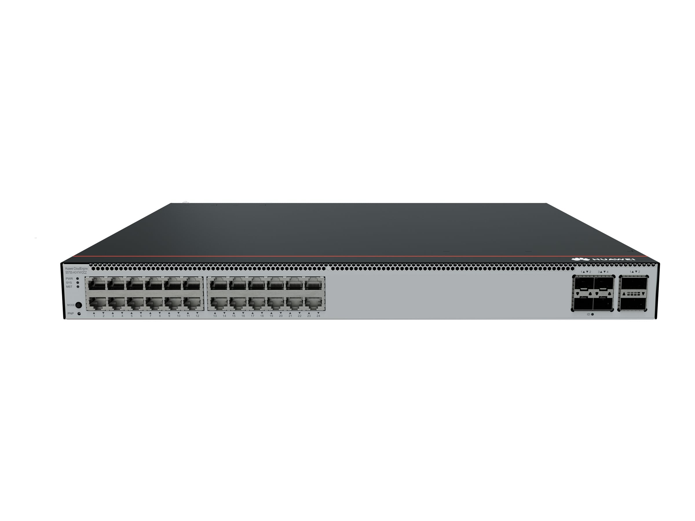 HUAWEI S5755-H24T4Y2CZ 24x10/100/1000BASE-T ports 4x25GE SFP28 ports 2x100GE QSFP28 ports expansion card slot without power module
