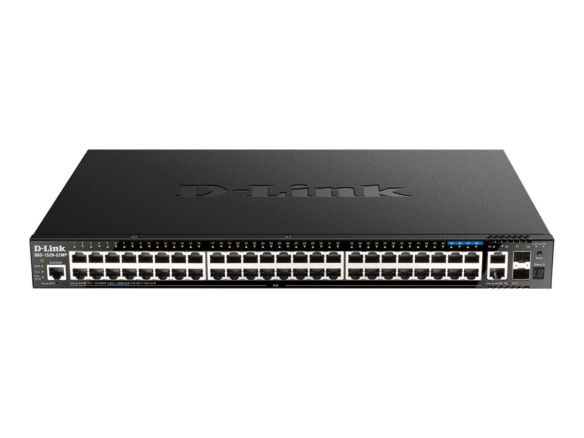 D-LINK DGS-1520-52MP/E 52-Port Smart Managed PoE+ Gigabit Stack Switch 4x 2.5 GE 4x 10G