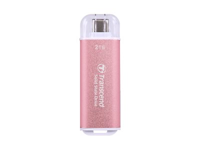 TRANSCEND ESD300P 2To External SSD USB 10Gbps Type C Pink