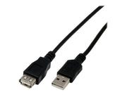 MCL Rallonge USB 2.0 type A mâle / femelle - 1m Noir   (P)