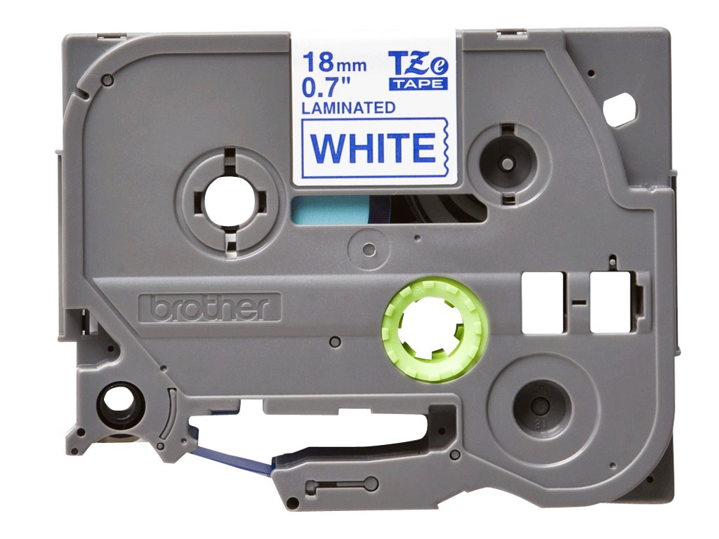 BROTHER P-TOUCH TZE-243 bleu sur blanc 18mm