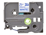 BROTHER P-TOUCH TZE-243 bleu sur blanc 18mm