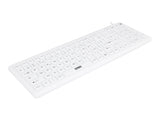 URBAN FACTORY Clavier en ABS et silicone Blanc Connexion filaire USB Touches plates et silencieuses Traitement antimicrobien Nano