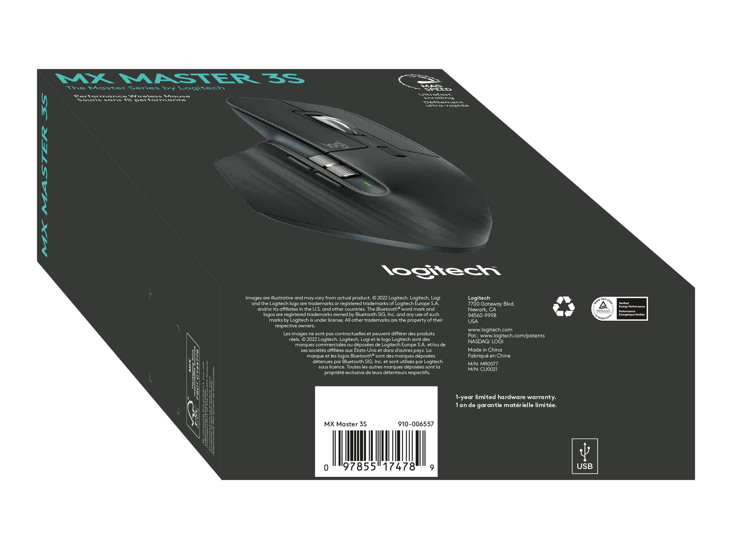 LOGITECH MX Master 3S Performance Wireless Mouse Graphite