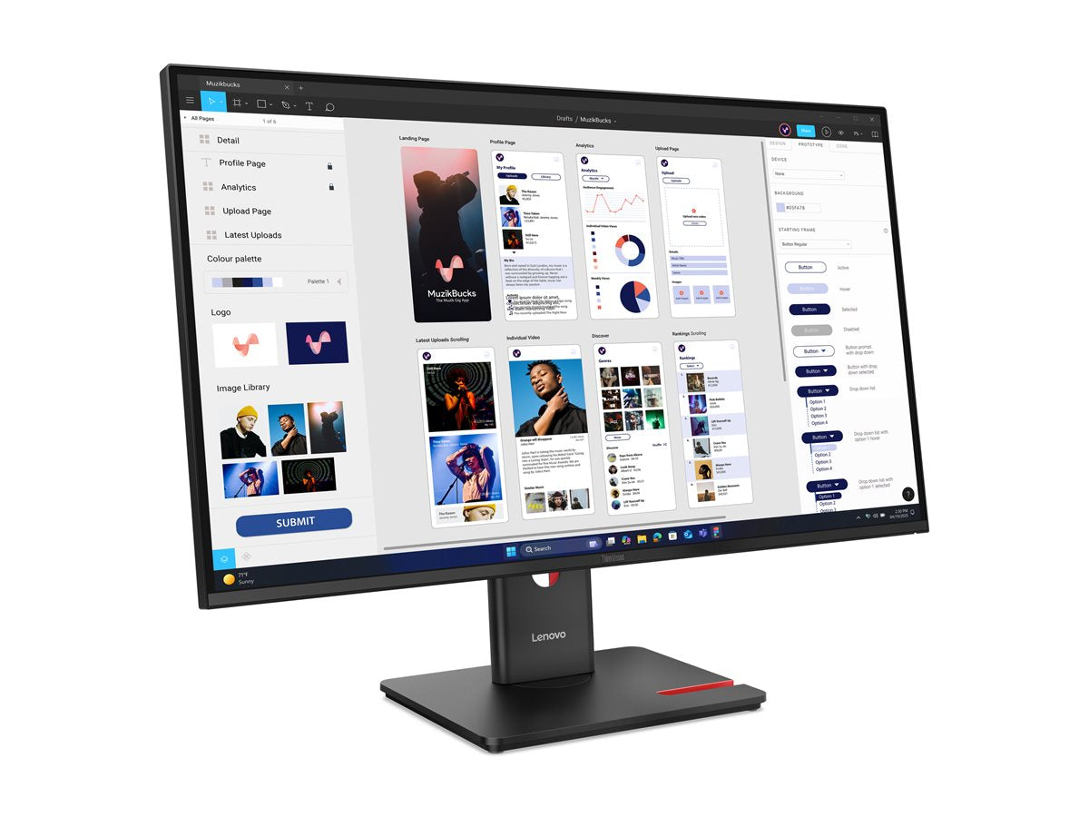 LENOVO ThinkVision T32UD-40 LED Écran 32p 31.5p 3840x2160 4K 75Hz IPS 350cd/m2 1500:1 4ms HDMI DisplayPort USB-C Dock 96W 3y