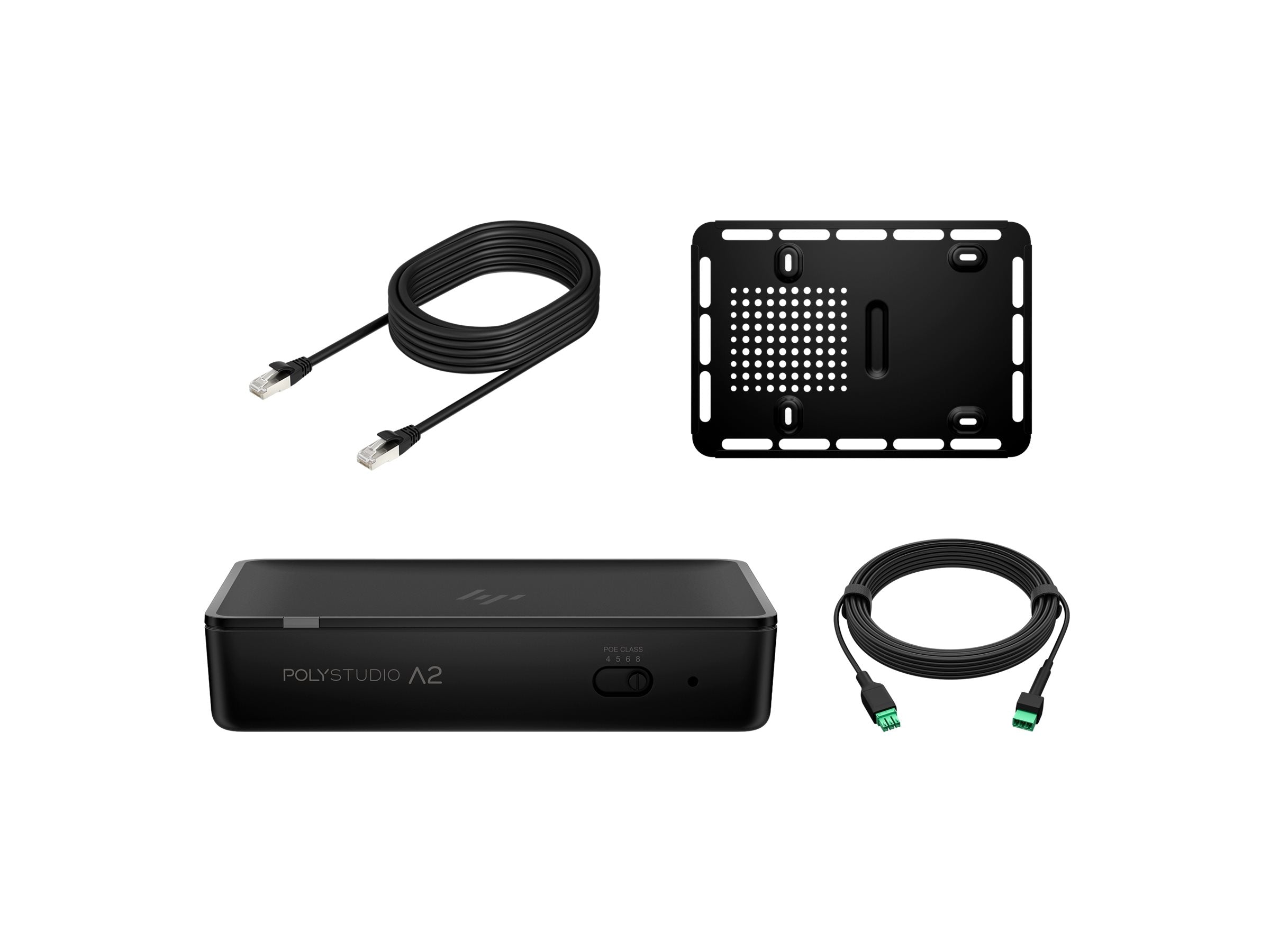 HP Poly Studio A2 Audio Bridge CAT6A and Mic Extension Cable and Mounting Plate