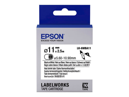 EPSON Ruban LK-6WBA11 - Gaine thermorétractable HST Noir/Blanc d11/2,5