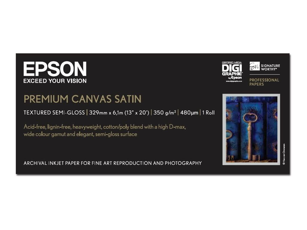 EPSON PREMIER art water resistant canvas inkjet 350g/m2 330mm x 6.1m 1 rouleau pack de 1