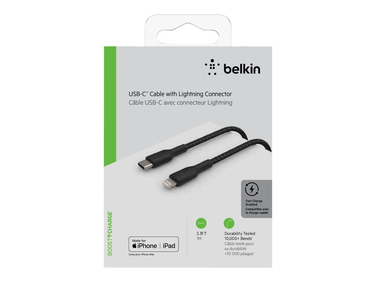 BELKIN BOOST CHARGE USB-C to Lightning Cable Braided 1M Black