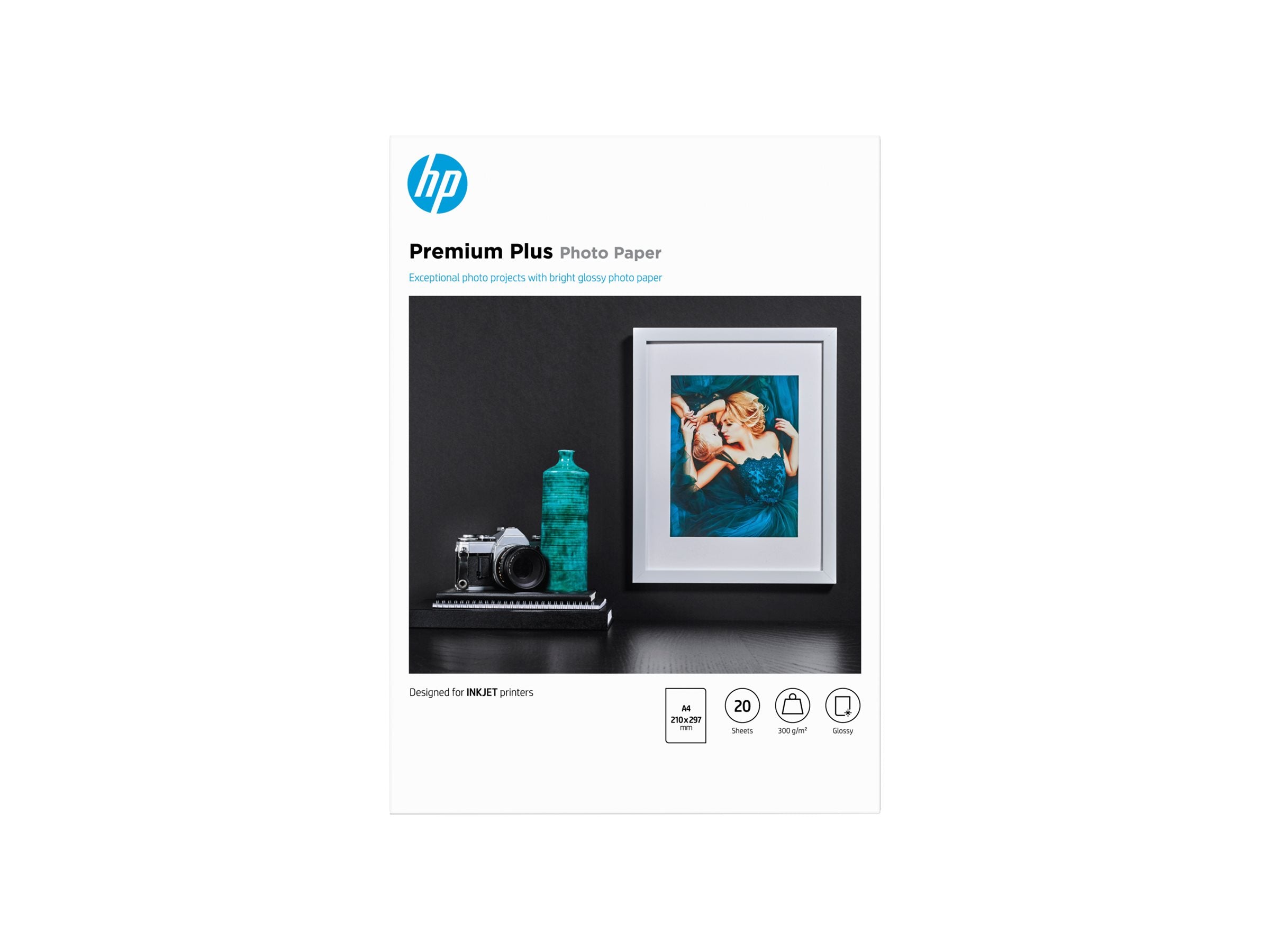 HP original CR672A Premium Plus Glossy Photo Paper CR672A white 300g/m2 A4 20 sheets 1-pack