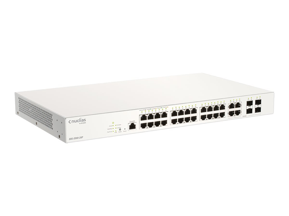 D-LINK Nuclias Switch 28xGE-ports PoE+ Smart Managed incl 4x1G Combo 193Ww/1Yr Lic