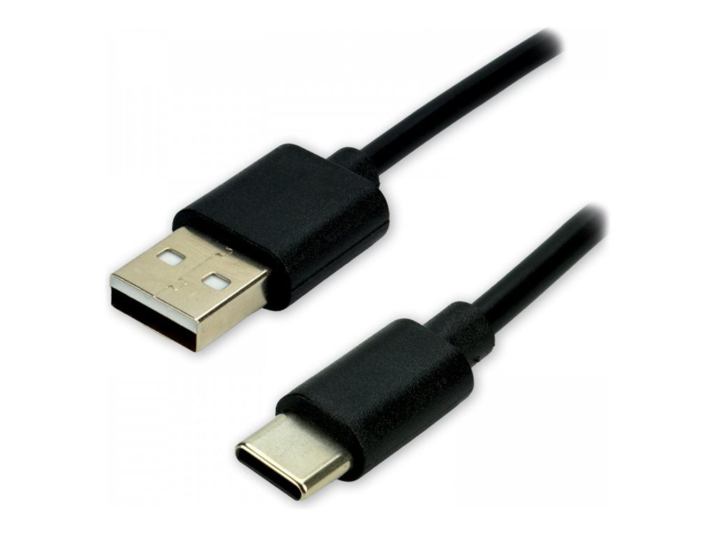 MCL Câble USB 2.0 Type C mâle/Type A mâle Charge&Data 480Mb 3A Noir-1.50m