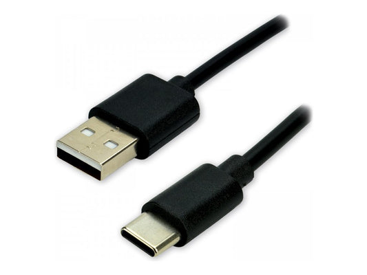 MCL Câble USB 2.0 Type C mâle/Type A mâle Charge&Data 480Mb 3A Noir-1.50m