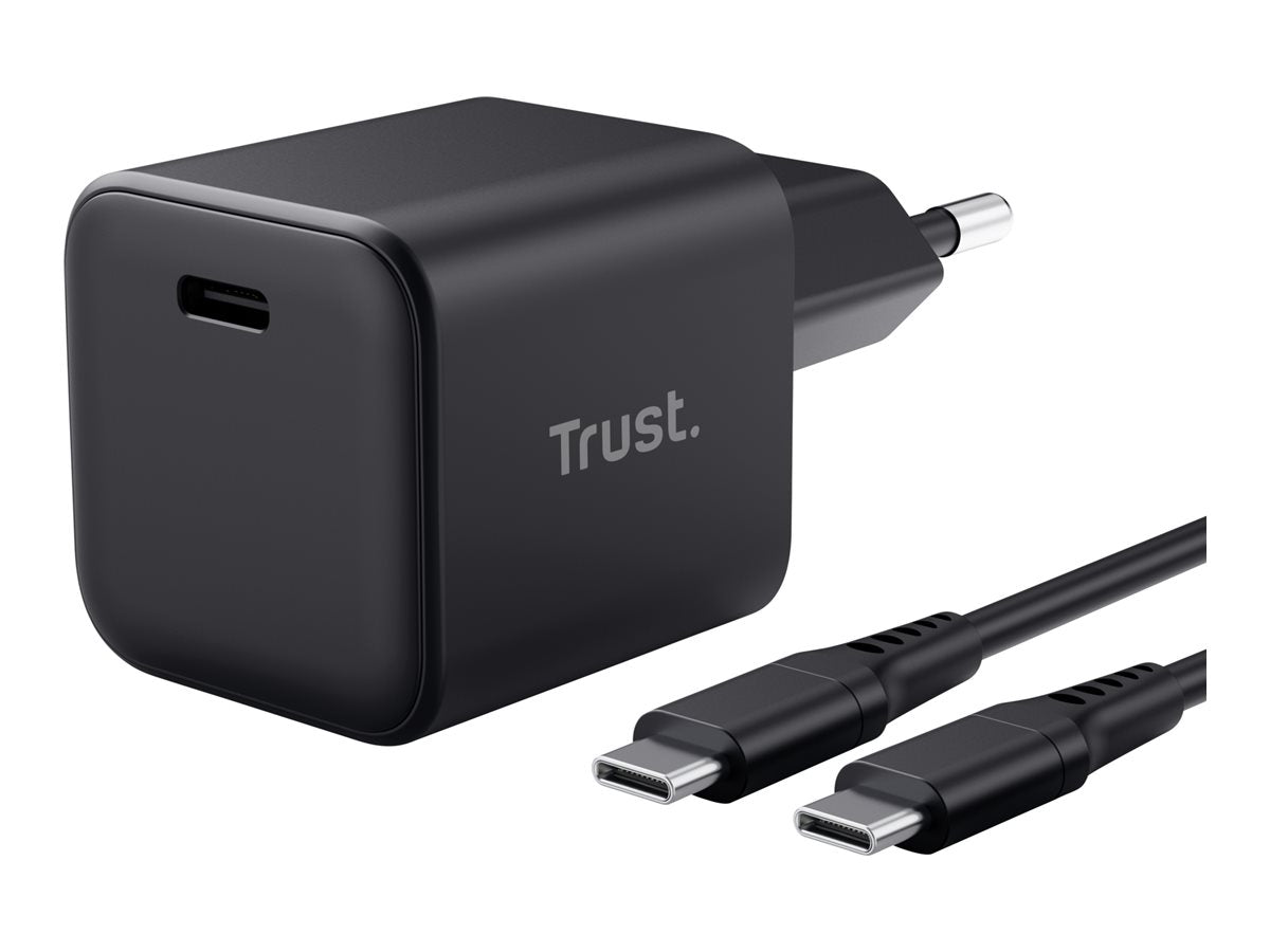 TRUST Alimentation universelle MAXO USB-C 65 watts compacte Apple PC port USB-C - Noire