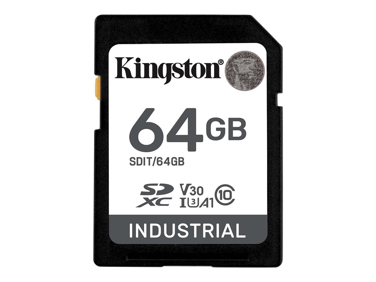 KINGSTON 64Go SDXC Industrial -40C to 85C C10 UHS-I U3 V30 A1 pSLC