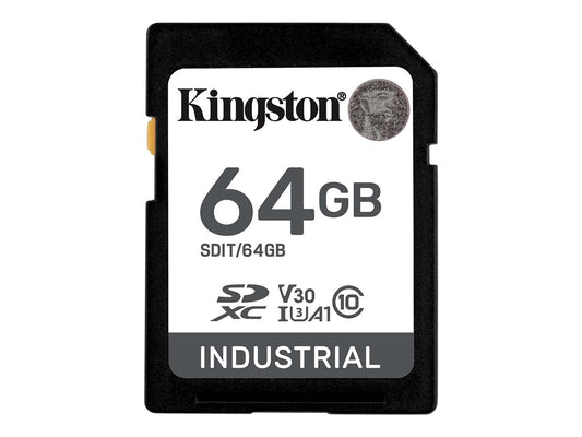 KINGSTON 64Go SDXC Industrial -40C to 85C C10 UHS-I U3 V30 A1 pSLC